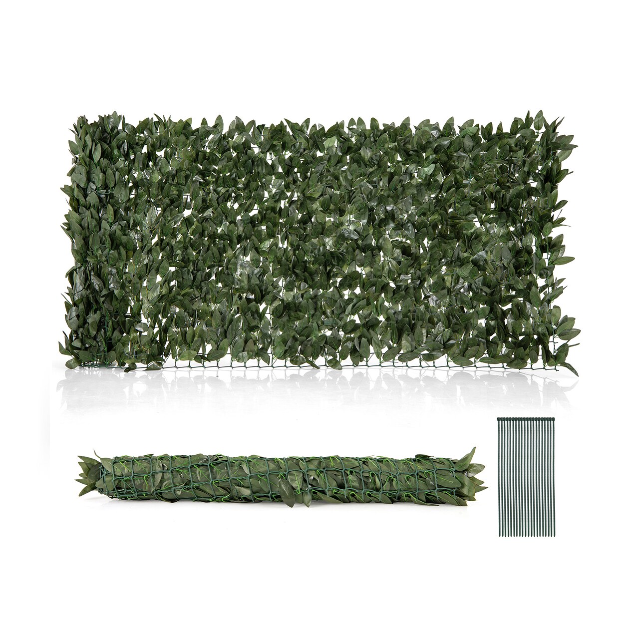 Dark Green Ivy Fence Panel 120 Inch x 40 Inch Outdoor Decorative Privacy Screen